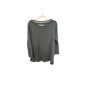 Isaac Mizrahi Live Essentials Gray 3/4 Sleeve Knit Top Womens Size 2X Plus
